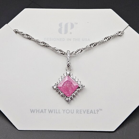 Bomb Party NK88377 "Once Worn By Fire" Pink Ice Crystal Necklace - Picture 1 of 4